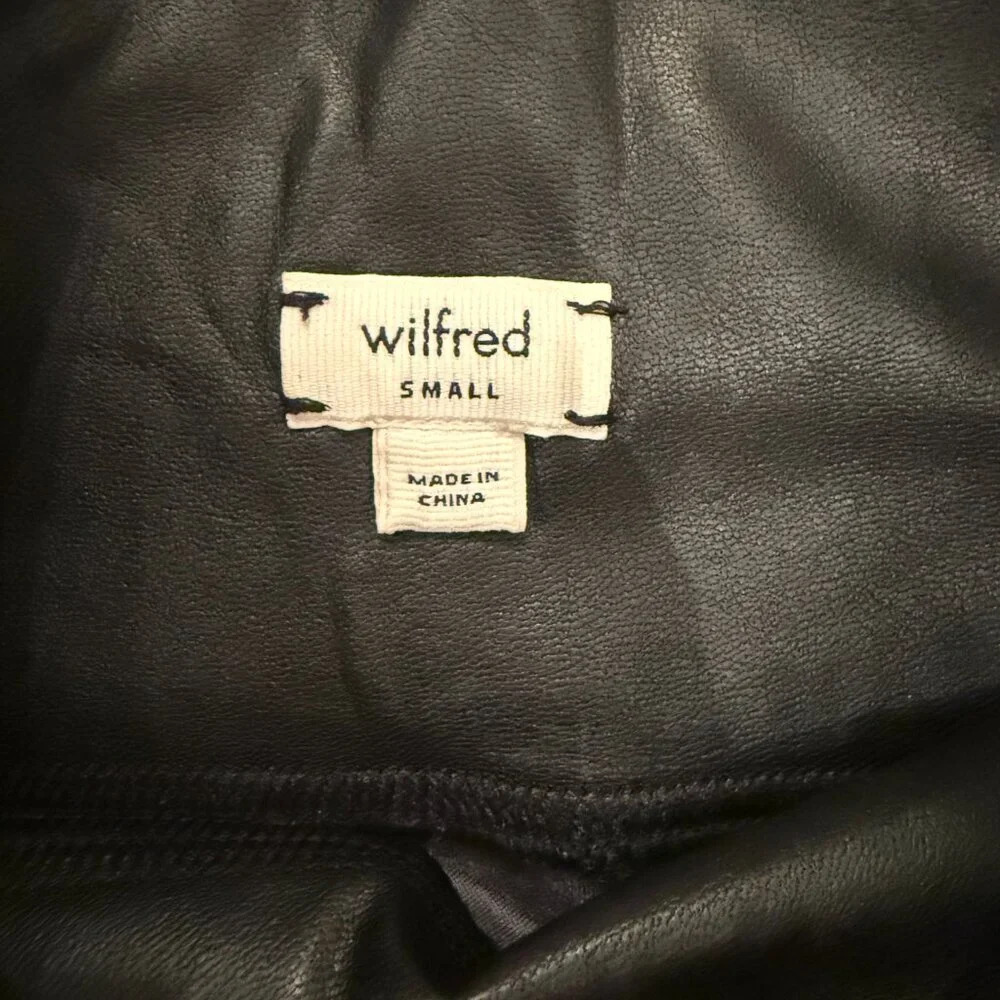 Black Vegan Leather Pencil Skirt, Wilfred, US S - Picture 5 of 5